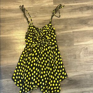 Urban Outfitters Black and Yellow Polka Dot Dress